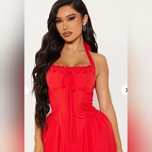 Fashion Nova Red Midi Dress